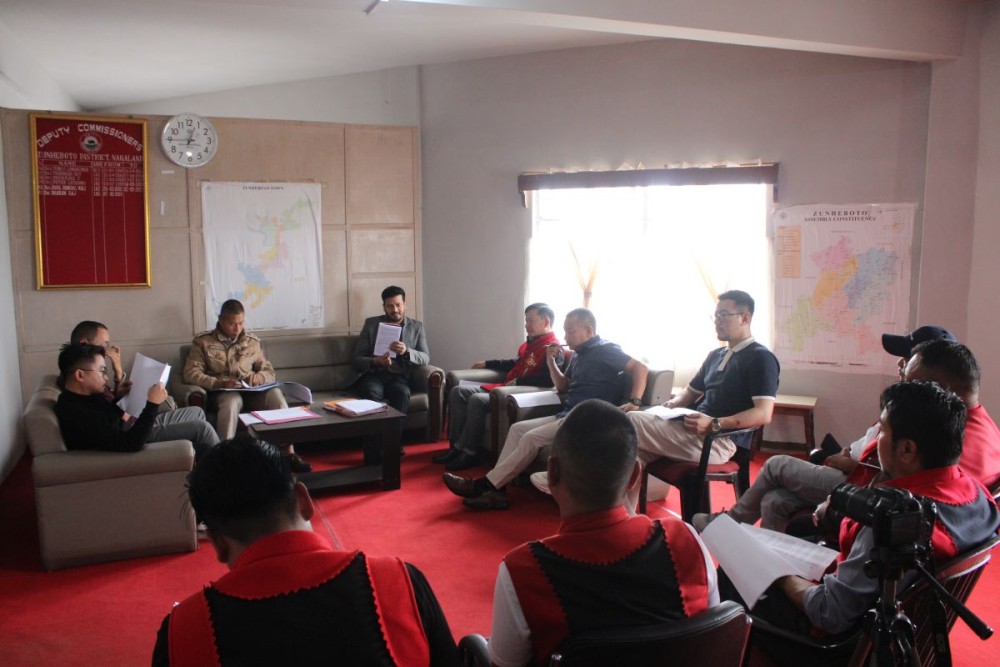 Section of the group during a consultative meeting held at the Deputy Commissioner Chamber, Zunheboto on June 4. (Morung Photo)